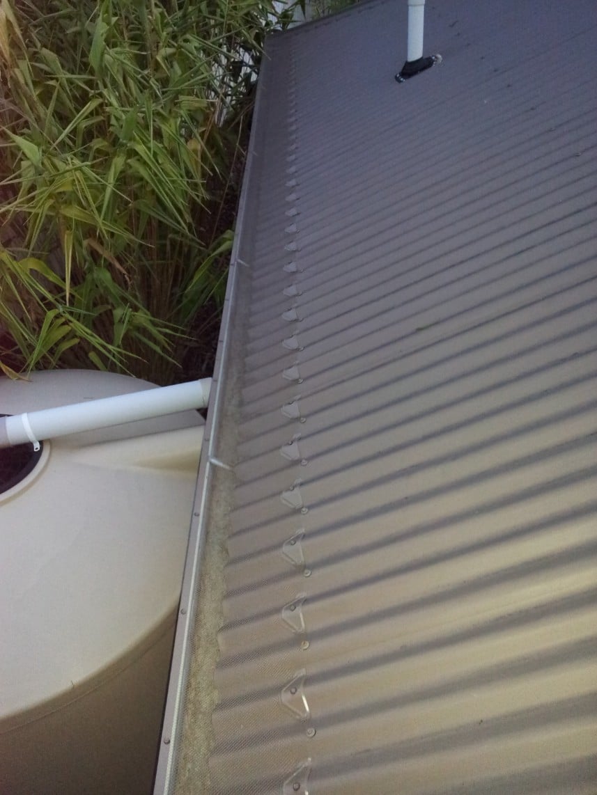 Aluminium Gutter Guard on corrugated