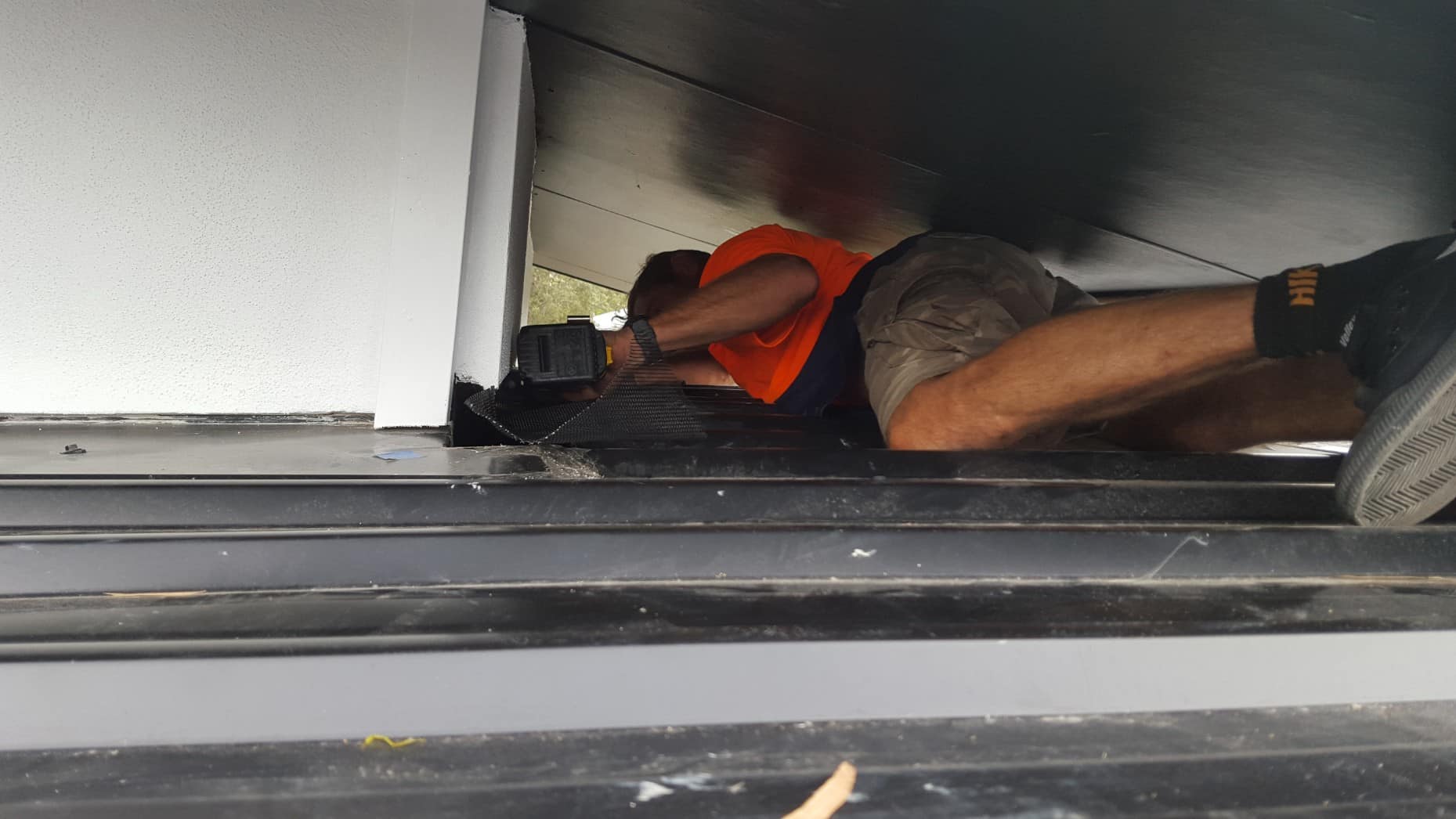 box gutter under an overhang