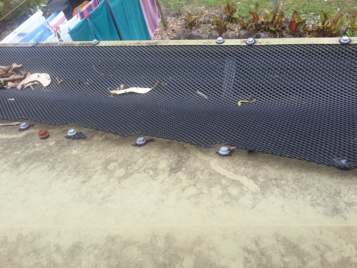 due to heat plastic gutter guard has torn away and lets go