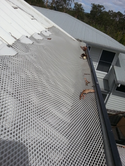 plastic gutter mesh melted and sagging